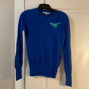 Cerulean Old Navy sweater with teal bird detail, size small